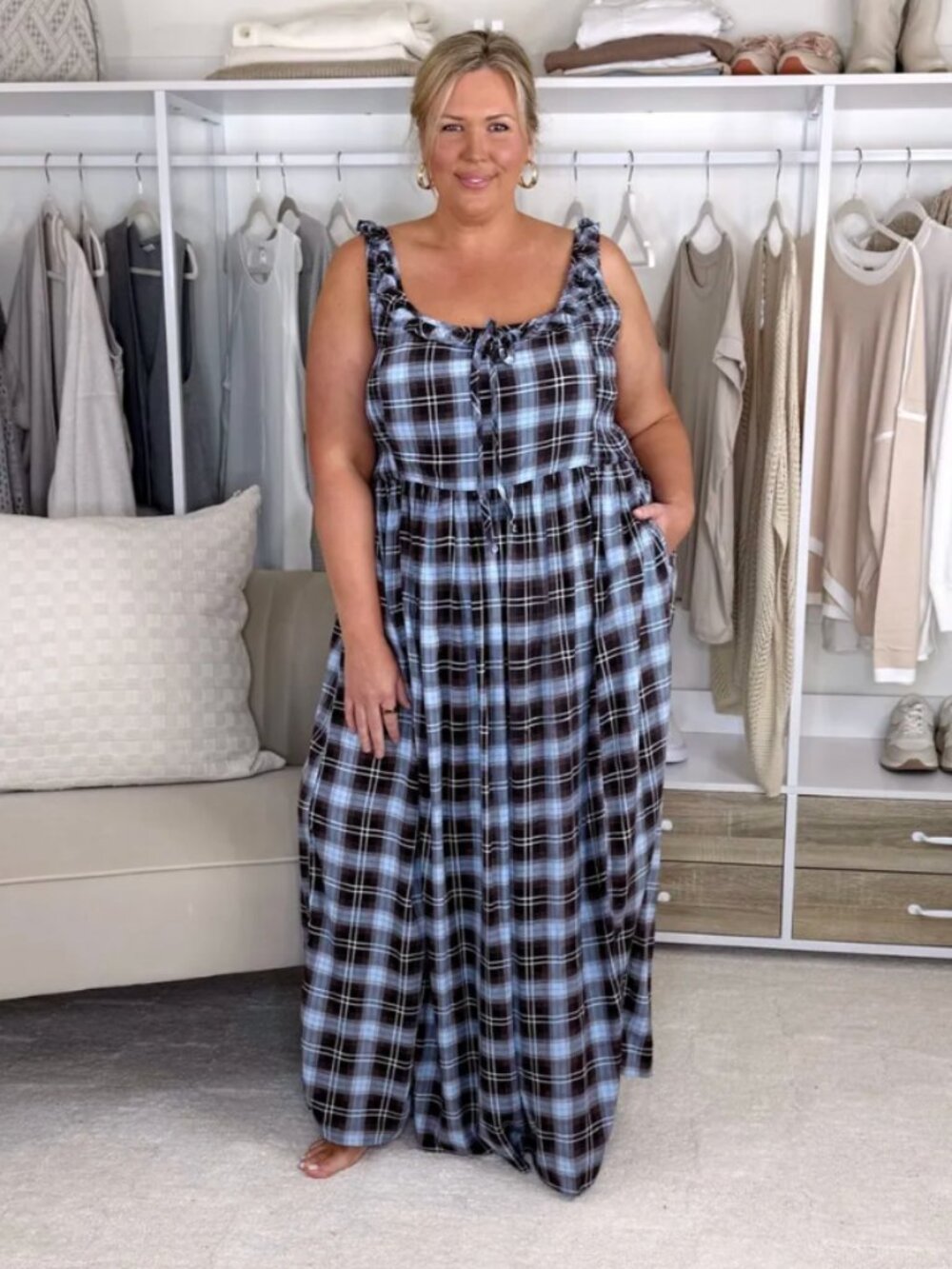 Aerie Plaid Maxi Dress